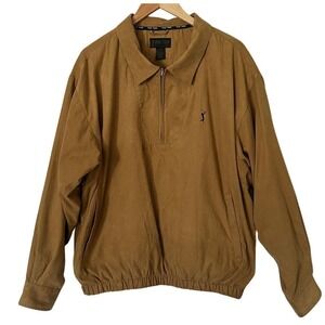 PGA Tour Signature Collection Jacket Size XL Faux Suede 1/4 Zip Golf Windbreaker